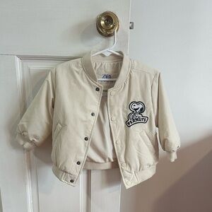 Zara Kids Beige Jacket with Heart Emblem